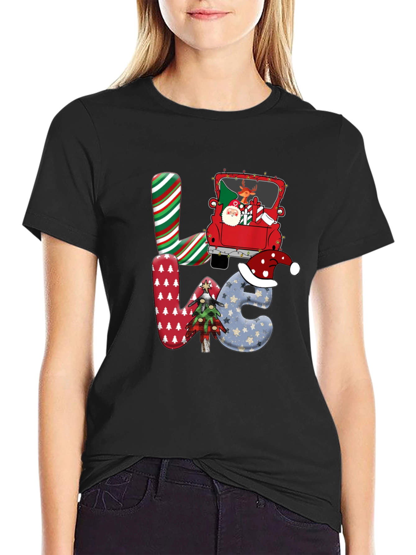 Festive Christmas LOVE Graphic Tee