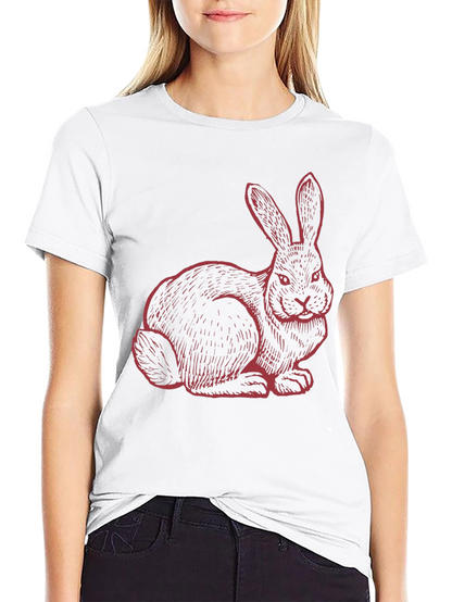 Rabbit Graphic Tee - Black Cotton Blend
