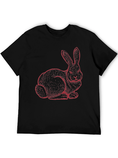 Rabbit Graphic Tee - Black Cotton Blend