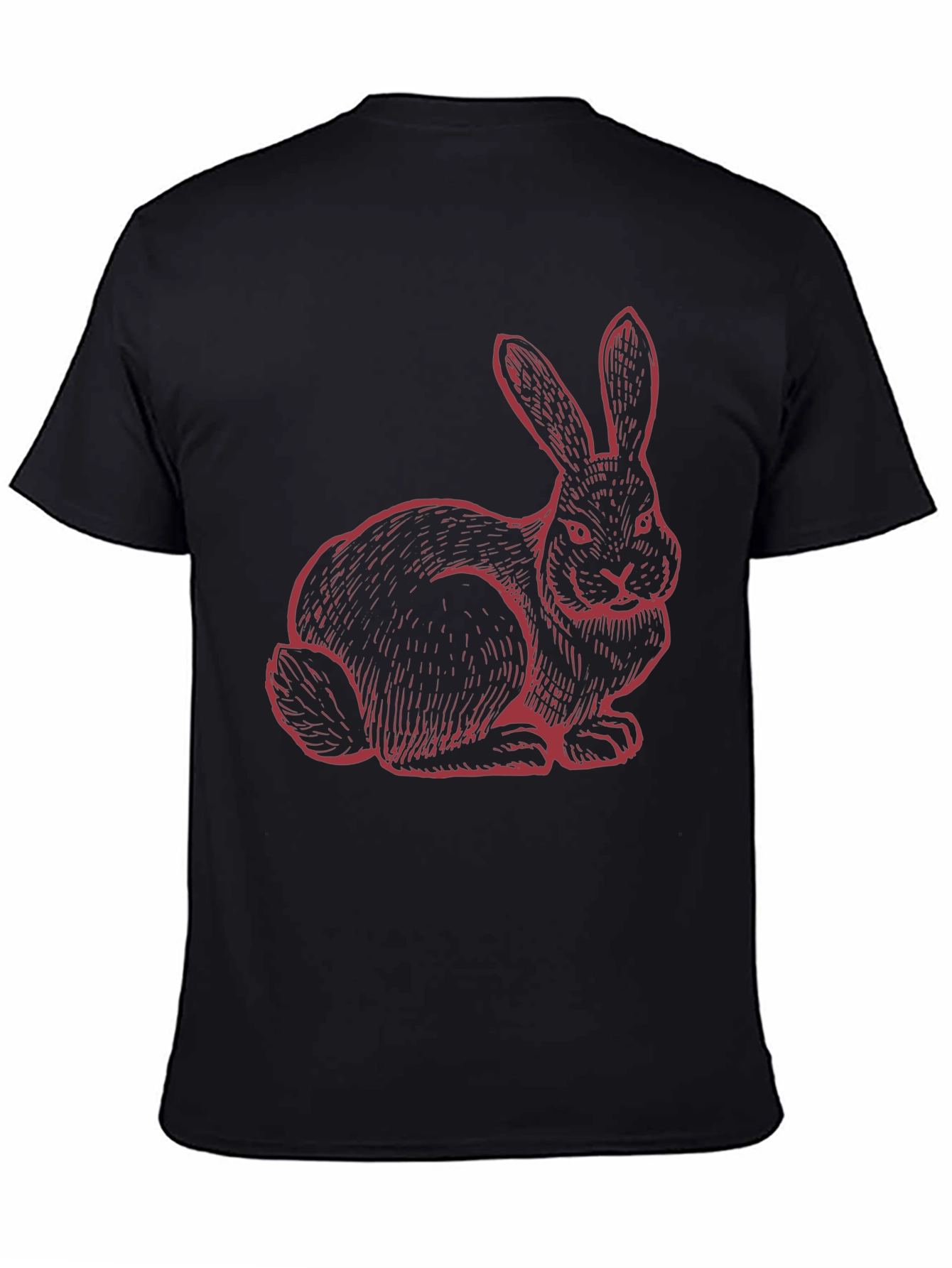 Rabbit Graphic Tee - Black Cotton Blend