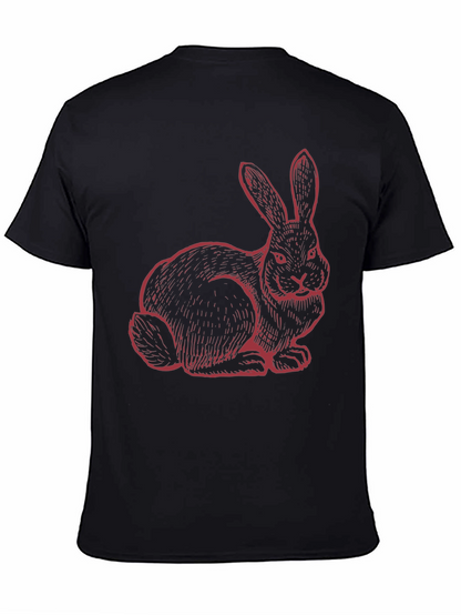 Rabbit Graphic Tee - Black Cotton Blend
