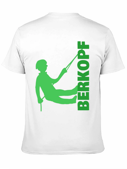 Rock Climbing T-Shirt - Green Climber Silhouette
