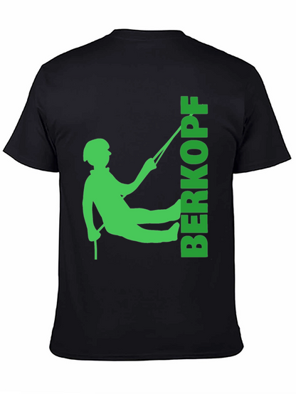 Rock Climbing T-Shirt - Green Climber Silhouette