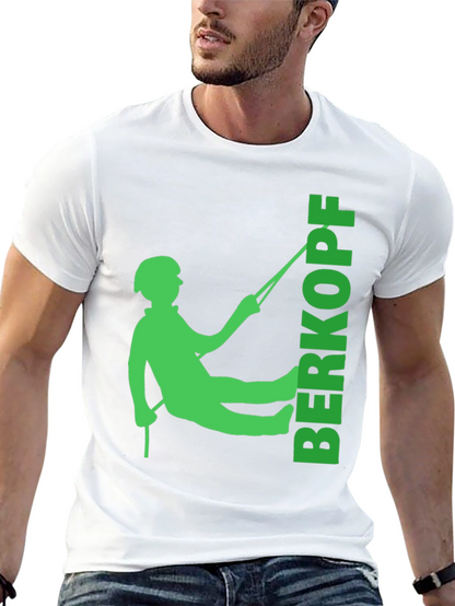 Rock Climbing T-Shirt - Green Climber Silhouette