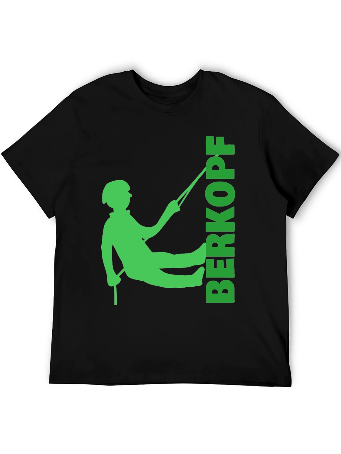 Rock Climbing T-Shirt - Green Climber Silhouette