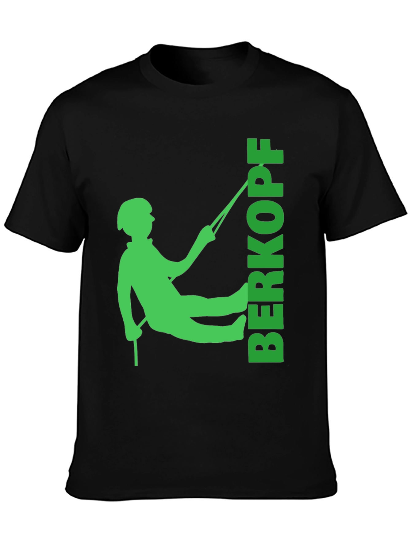 Rock Climbing T-Shirt - Green Climber Silhouette