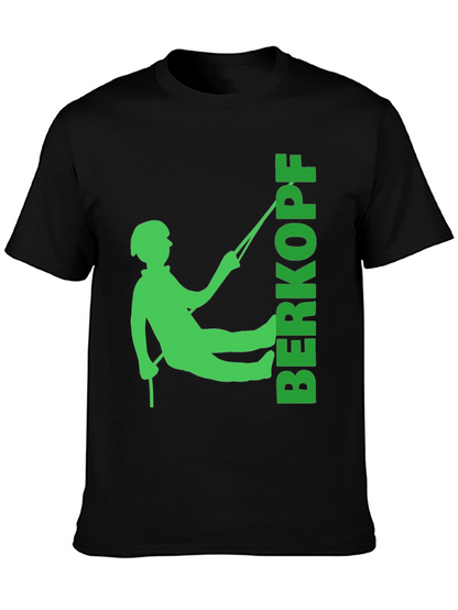 Rock Climbing T-Shirt - Green Climber Silhouette