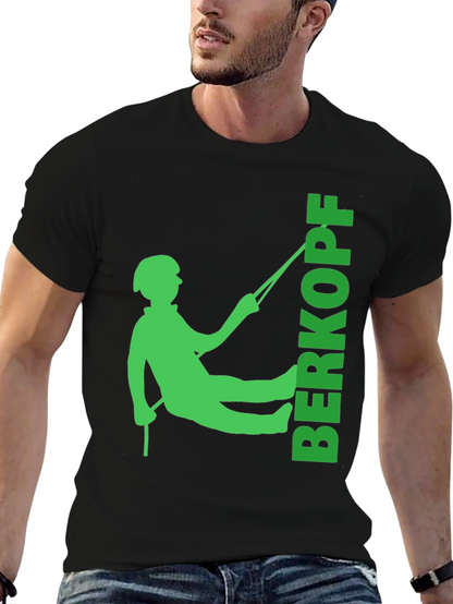Rock Climbing T-Shirt - Green Climber Silhouette