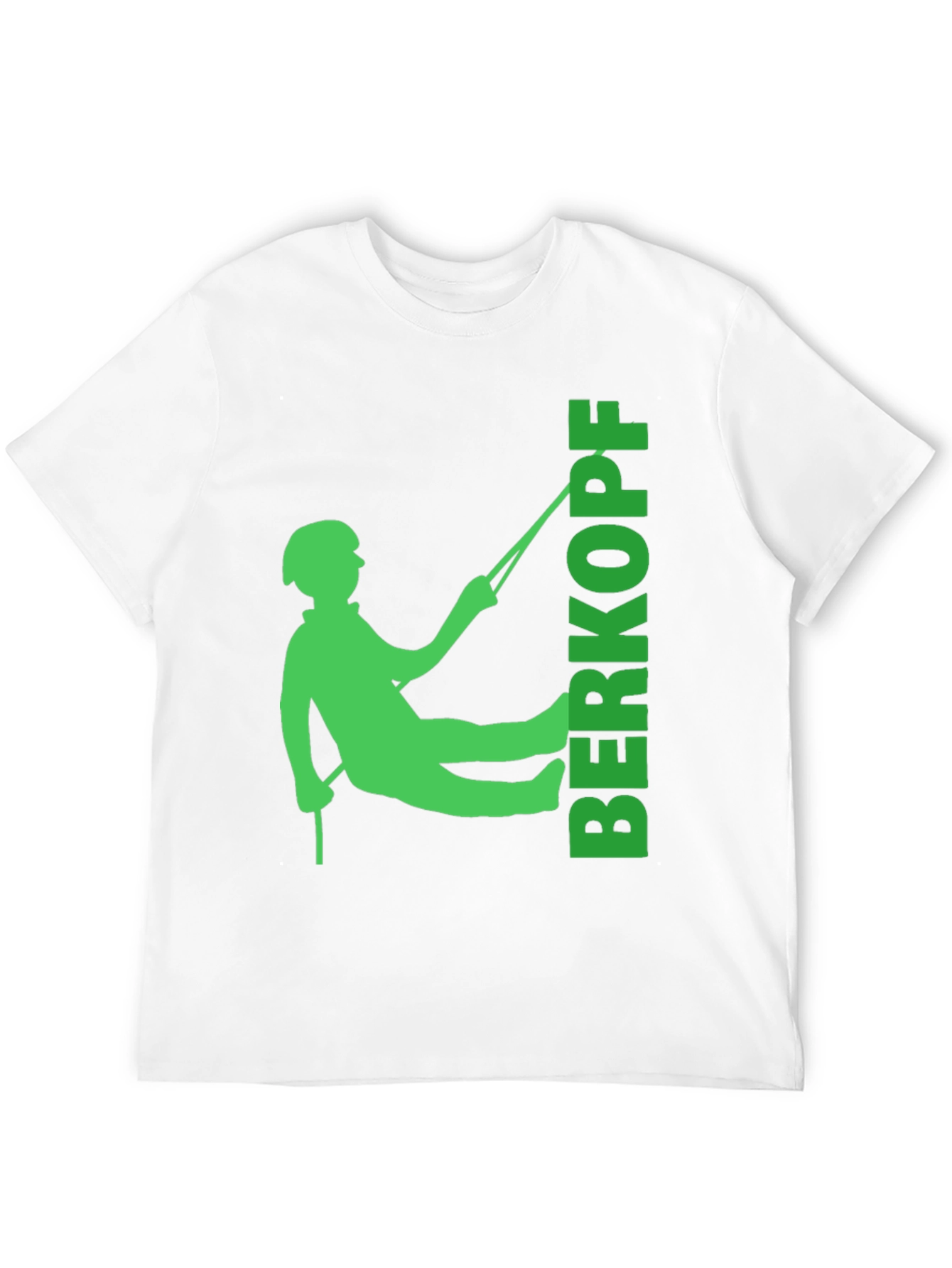 Rock Climbing T-Shirt - Green Climber Silhouette