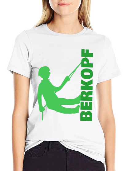 Rock Climbing T-Shirt - Green Climber Silhouette