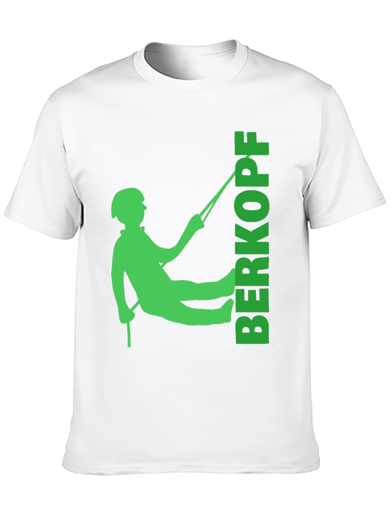 Rock Climbing T-Shirt - Green Climber Silhouette