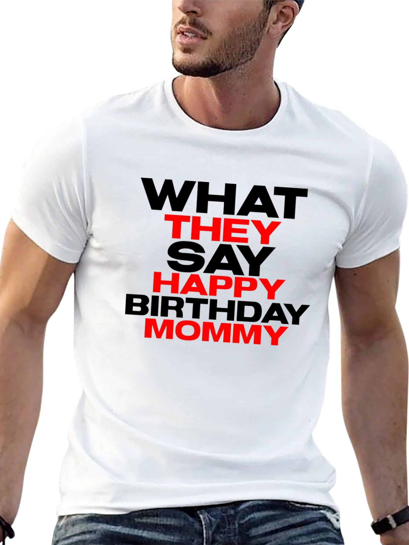 Happy Birthday Mommy Graphic Tee - Black