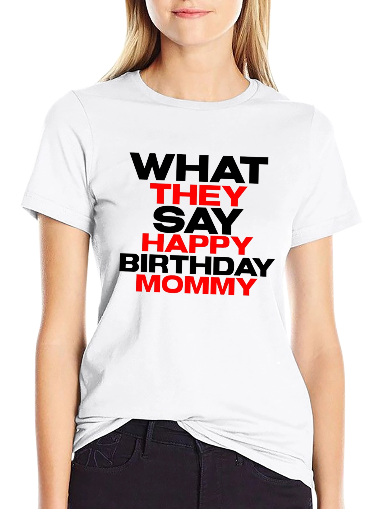 Happy Birthday Mommy Graphic Tee - Black