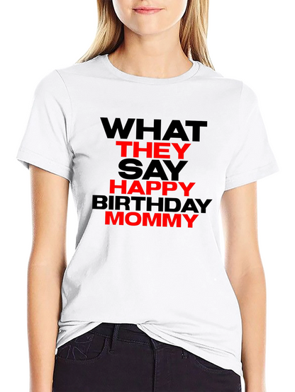 Happy Birthday Mommy Graphic Tee - Black