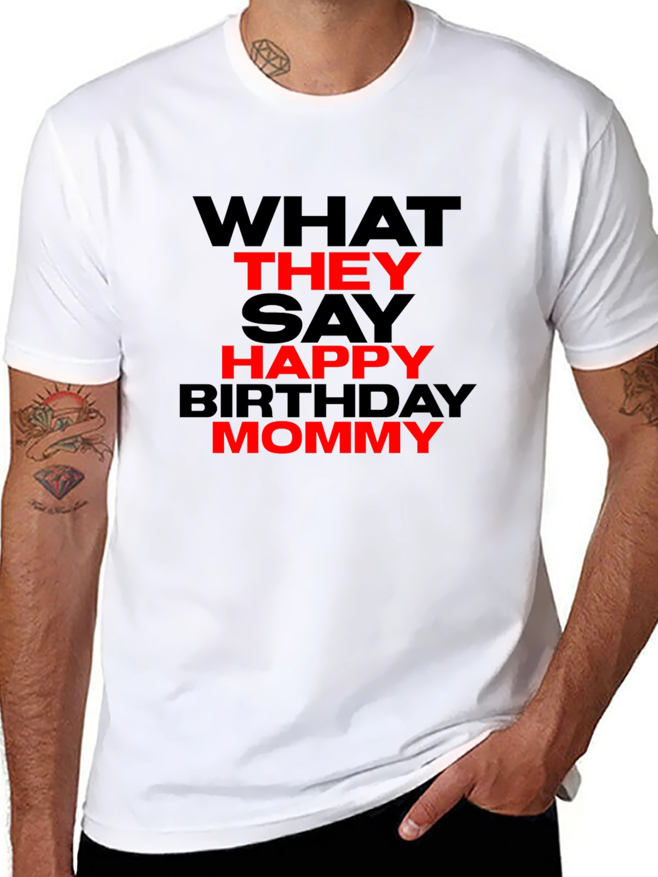 Happy Birthday Mommy Graphic Tee - Black