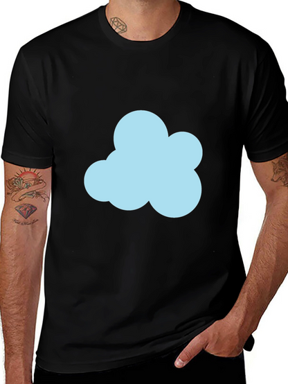 Cloud Graphic Black T-Shirt - Soft Cotton Blend