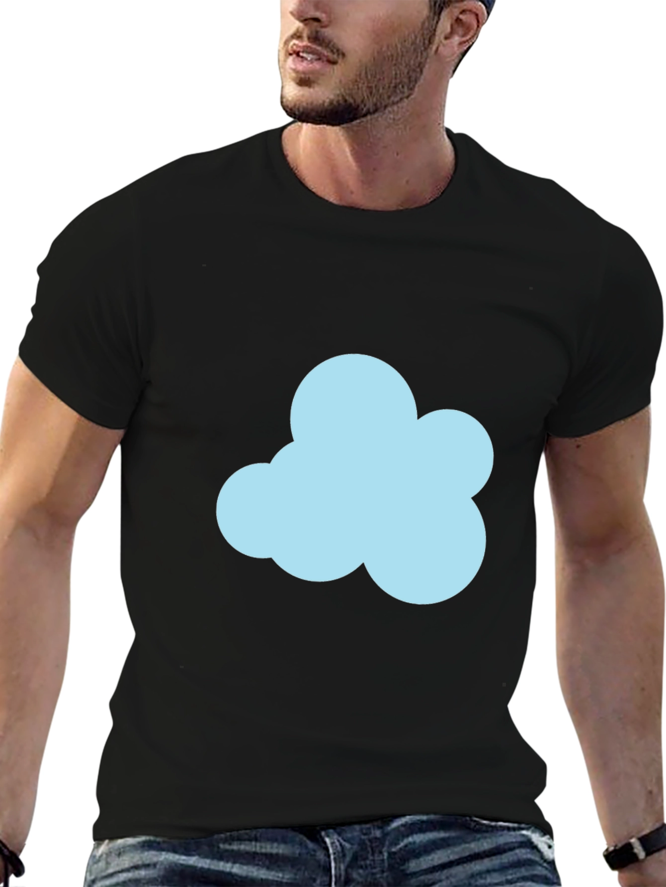 Cloud Graphic Black T-Shirt - Soft Cotton Blend