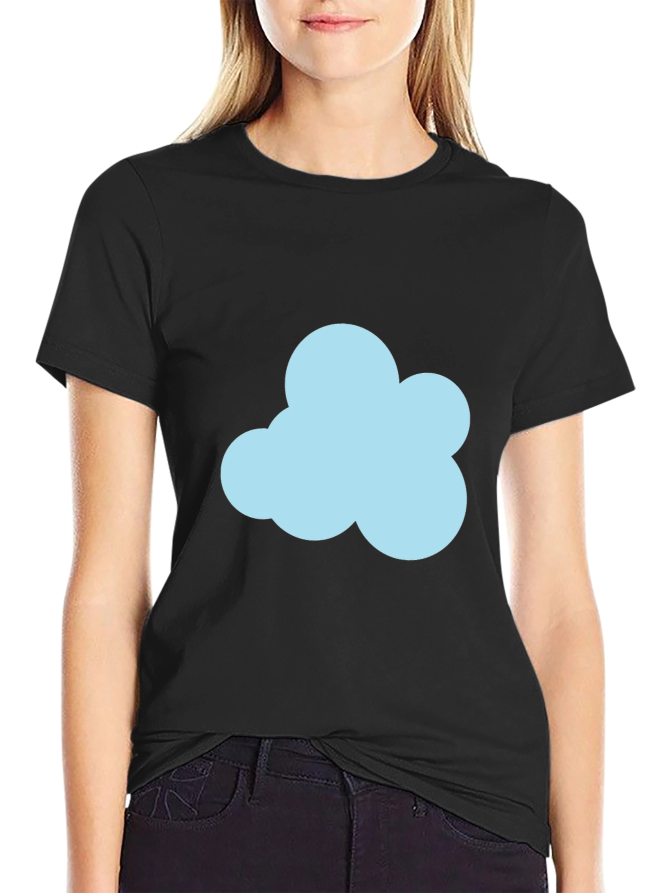 Cloud Graphic Black T-Shirt - Soft Cotton Blend