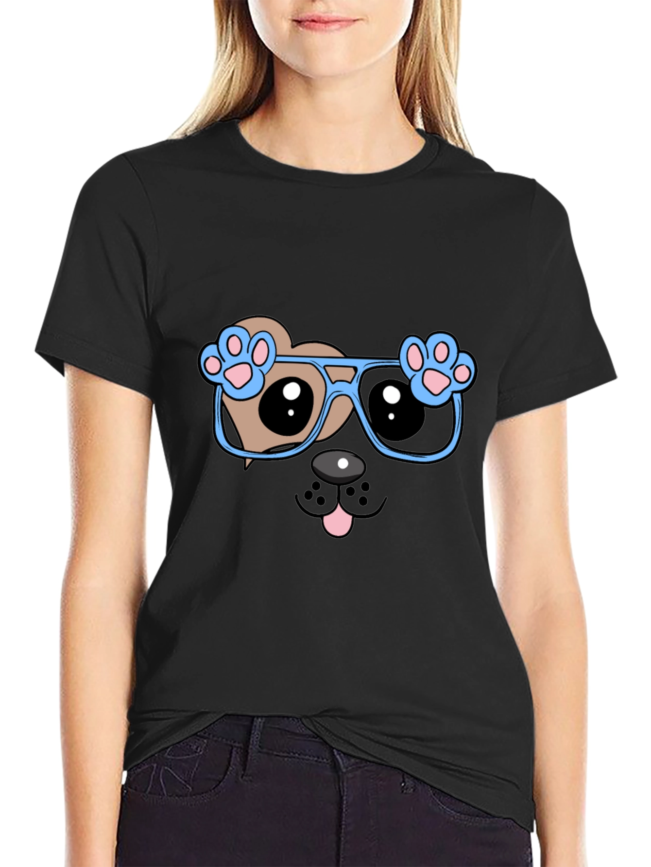 Cool Dog with Glasses Graphic Tee