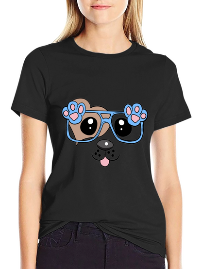 Cool Dog with Glasses Graphic Tee