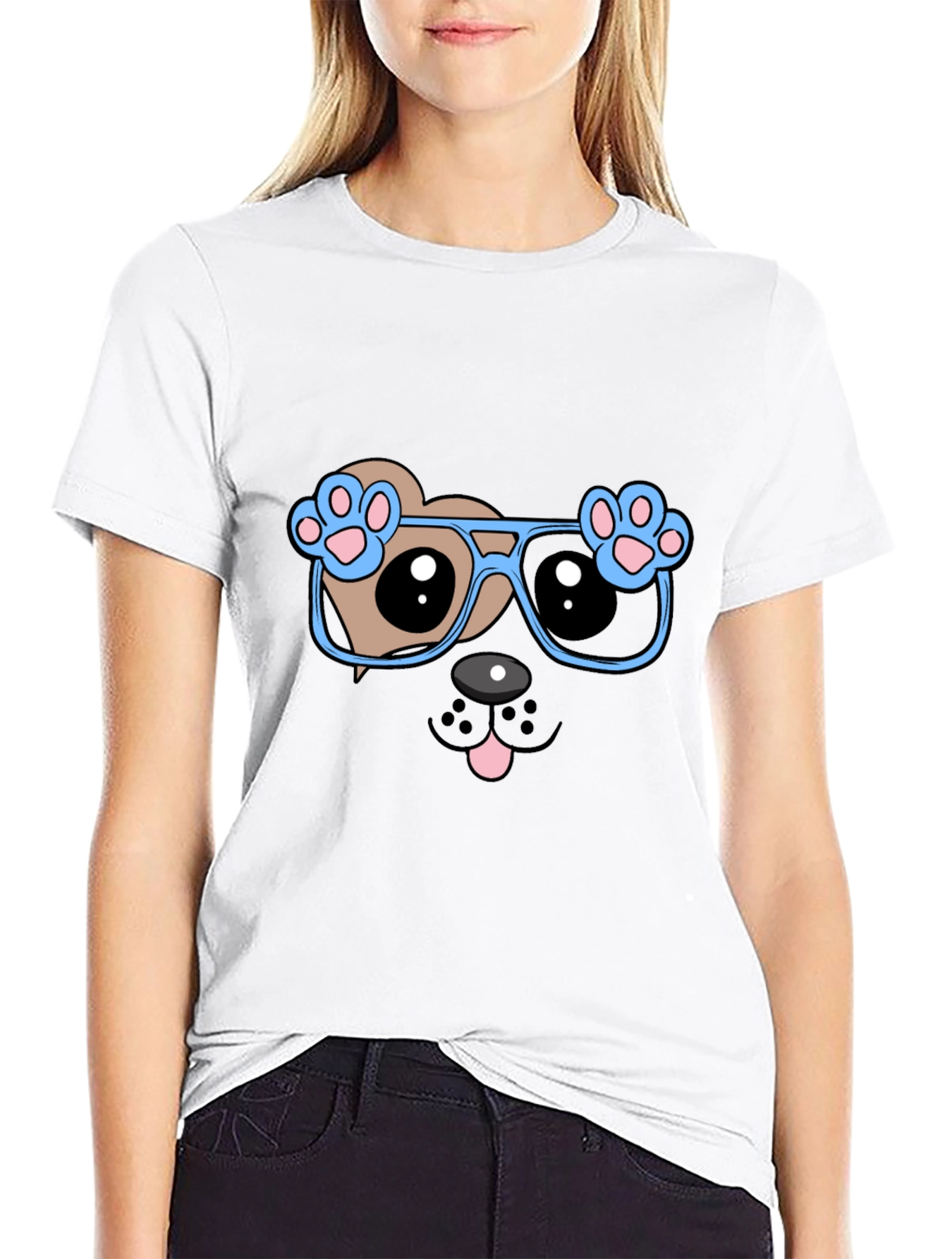 Cool Dog with Glasses Graphic Tee