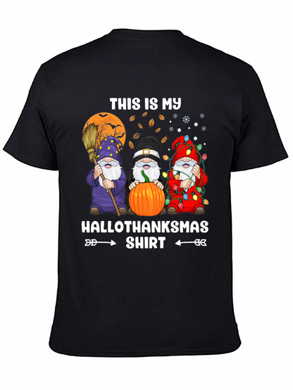 HalloThanksmas Gnome T-Shirt Holiday Tee
