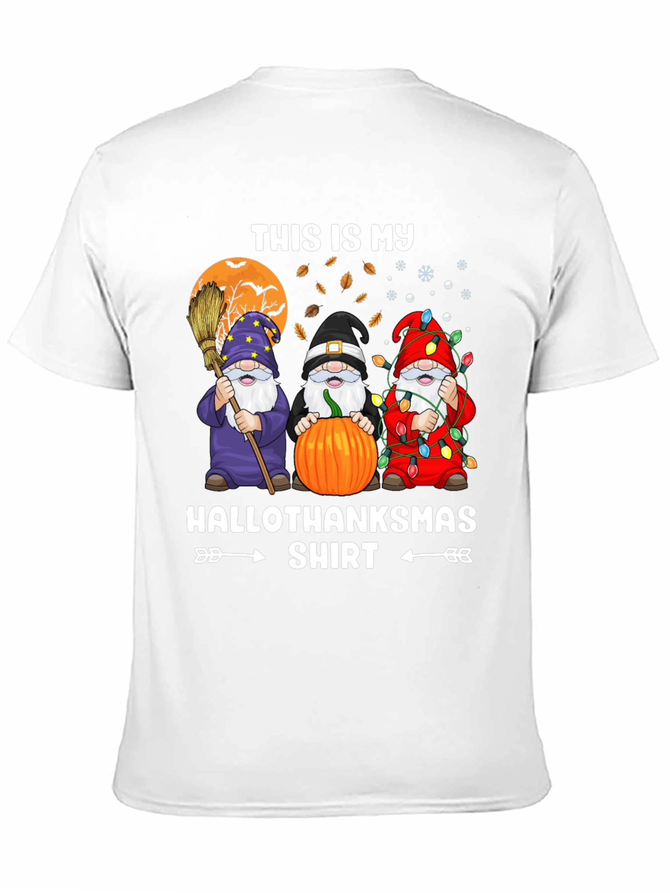 HalloThanksmas Gnome T-Shirt Holiday Tee