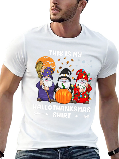 HalloThanksmas Gnome T-Shirt Holiday Tee