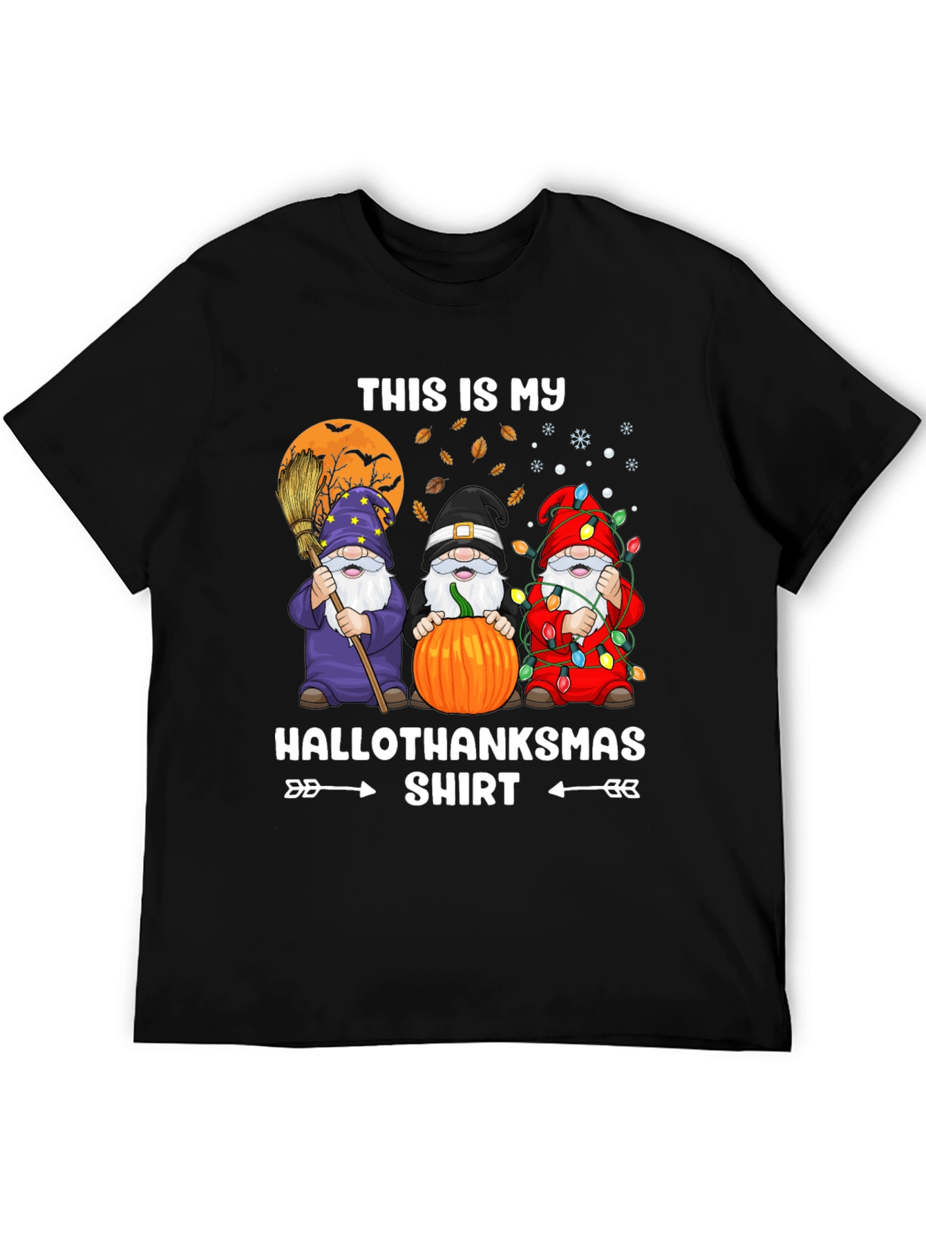 HalloThanksmas Gnome T-Shirt Holiday Tee