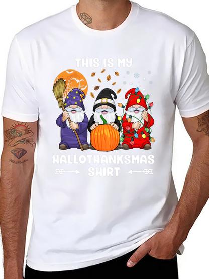HalloThanksmas Gnome T-Shirt Holiday Tee