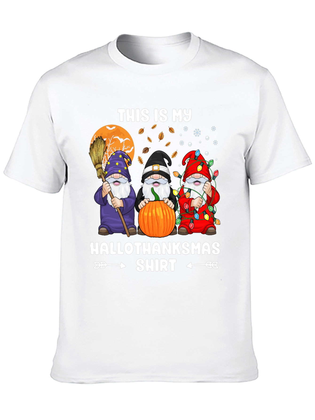HalloThanksmas Gnome T-Shirt Holiday Tee
