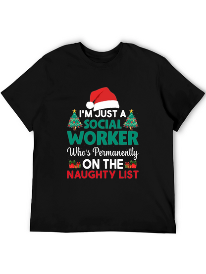 Naughty List Social Worker Graphic Tee