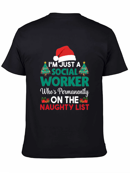 Naughty List Social Worker Graphic Tee