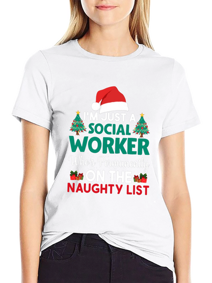 Naughty List Social Worker Graphic Tee