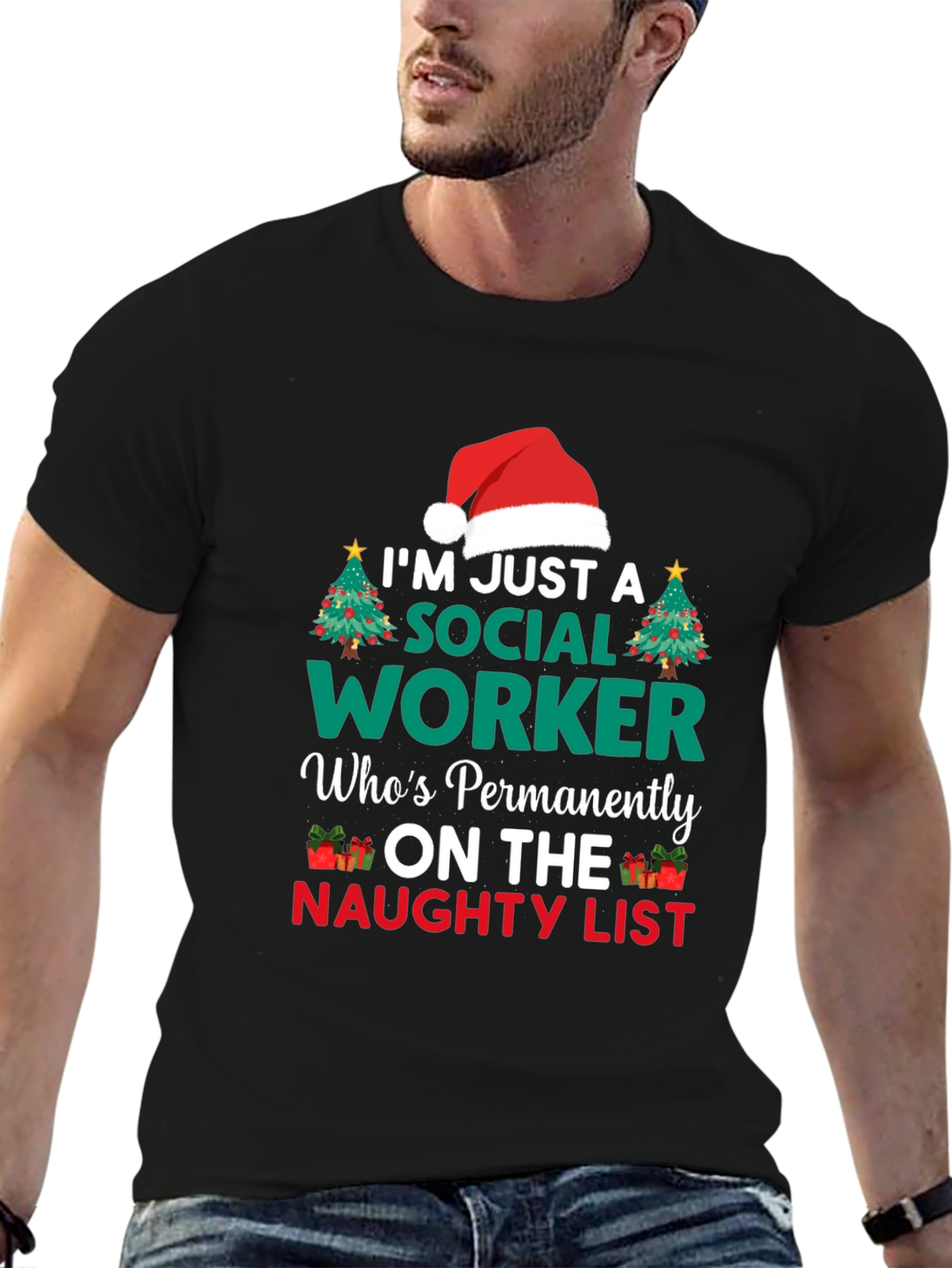 Naughty List Social Worker Graphic Tee