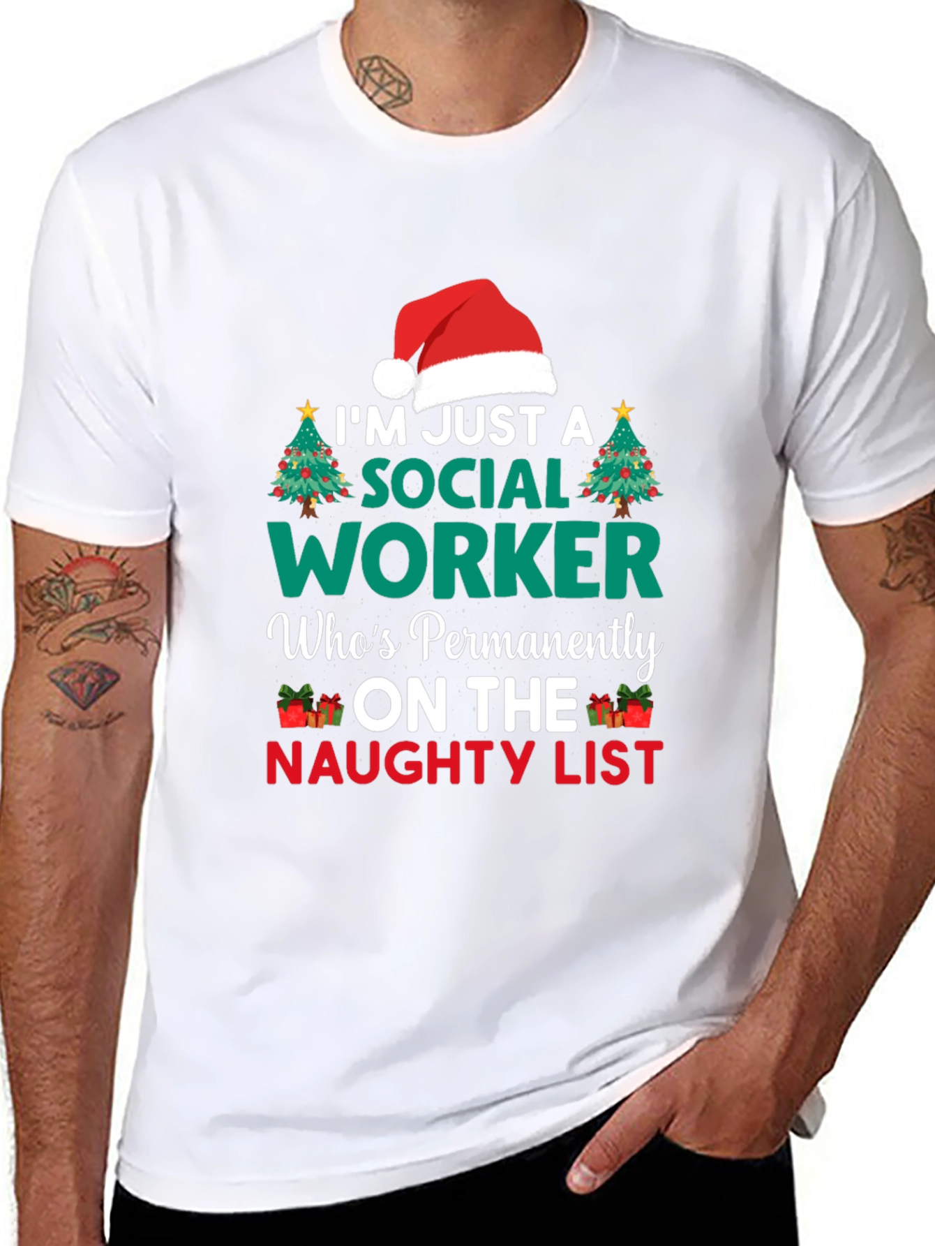 Naughty List Social Worker Graphic Tee