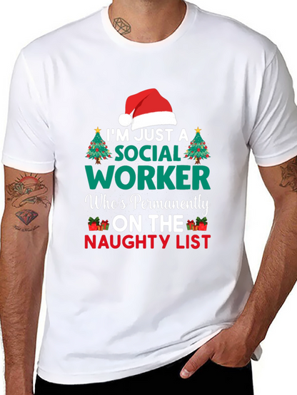 Naughty List Social Worker Graphic Tee