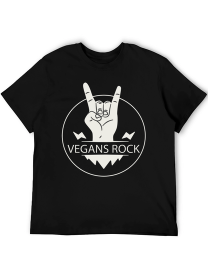 Vegan Rocker Graphic T-Shirt - Black