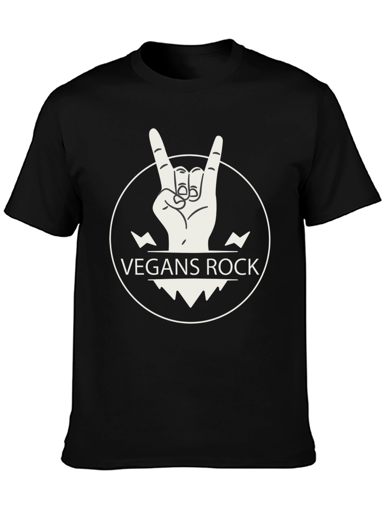 Vegan Rocker Graphic T-Shirt - Black