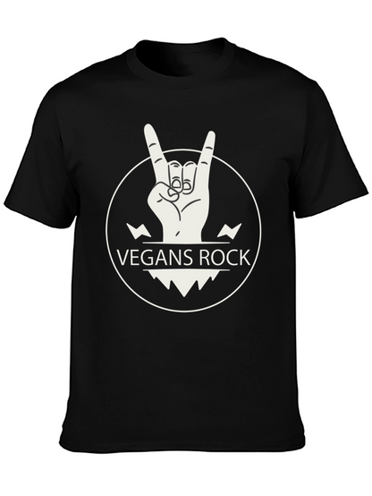 Vegan Rocker Graphic T-Shirt - Black