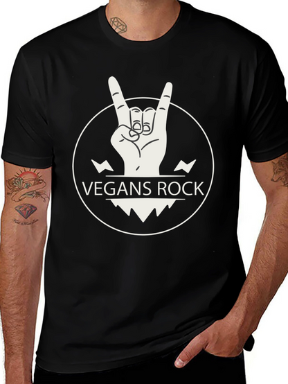 Vegan Rocker Graphic T-Shirt - Black