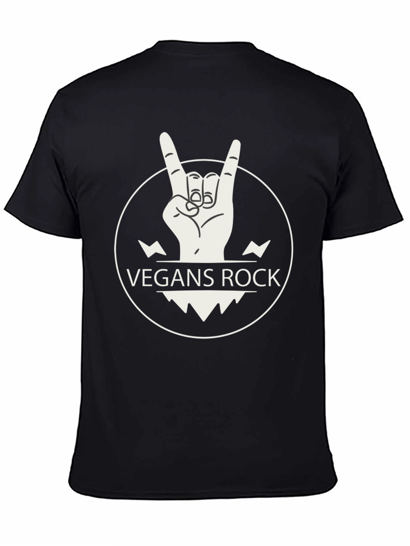 Vegan Rocker Graphic T-Shirt - Black