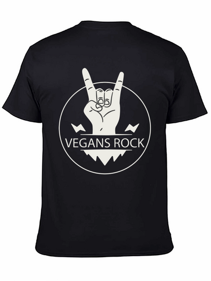 Vegan Rocker Graphic T-Shirt - Black