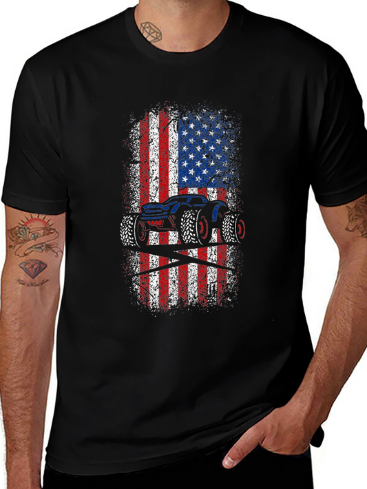 American Flag Monster Truck Graphic Tee