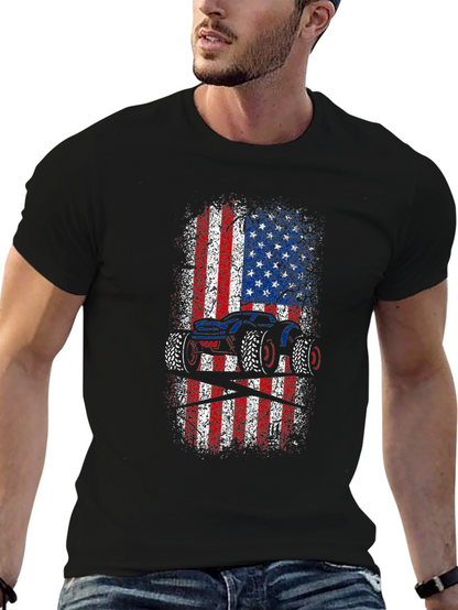 American Flag Monster Truck Graphic Tee