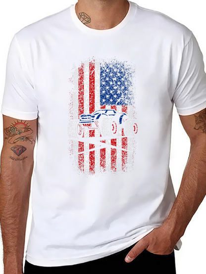 American Flag Monster Truck Graphic Tee