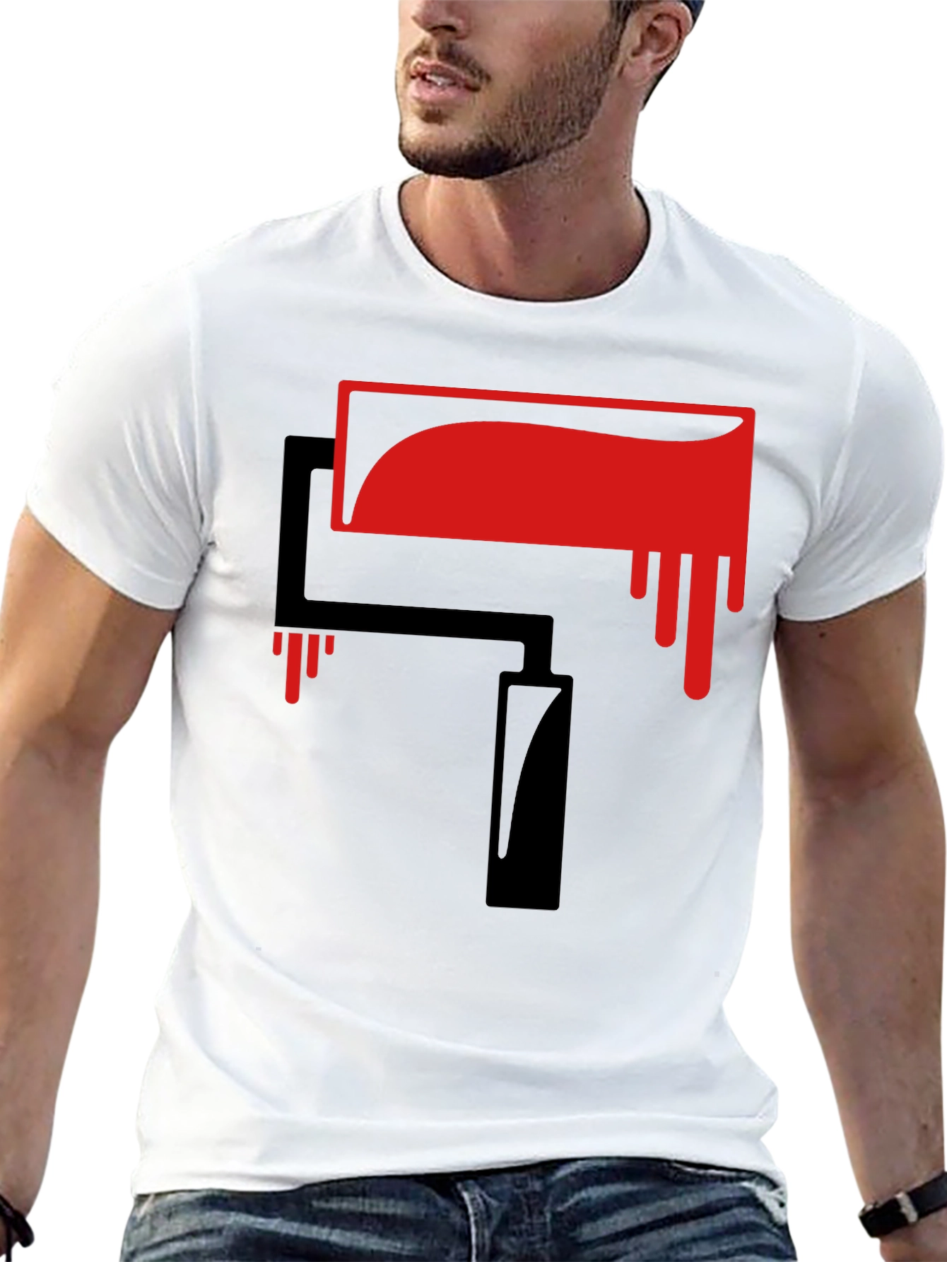 Paint Roller Graphic Tee - Black Cotton