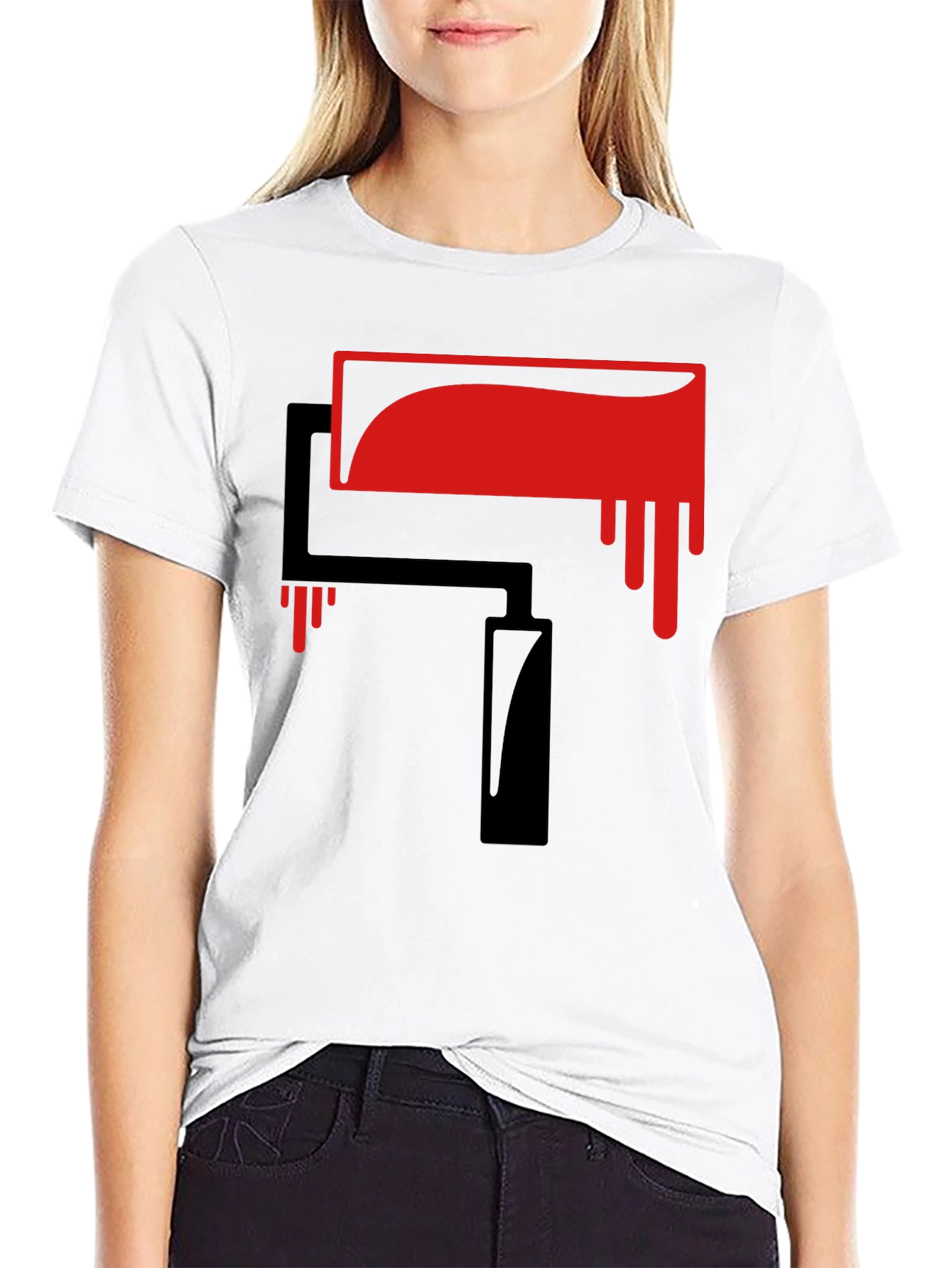 Paint Roller Graphic Tee - Black Cotton