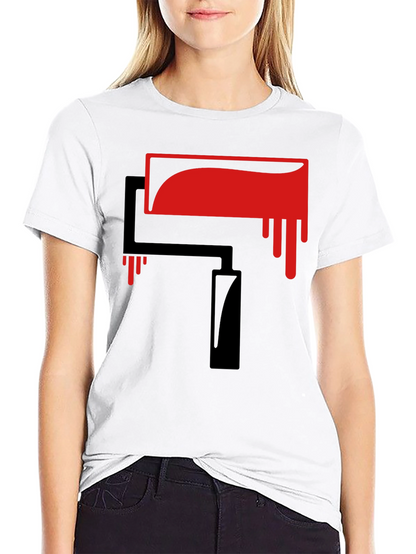 Paint Roller Graphic Tee - Black Cotton