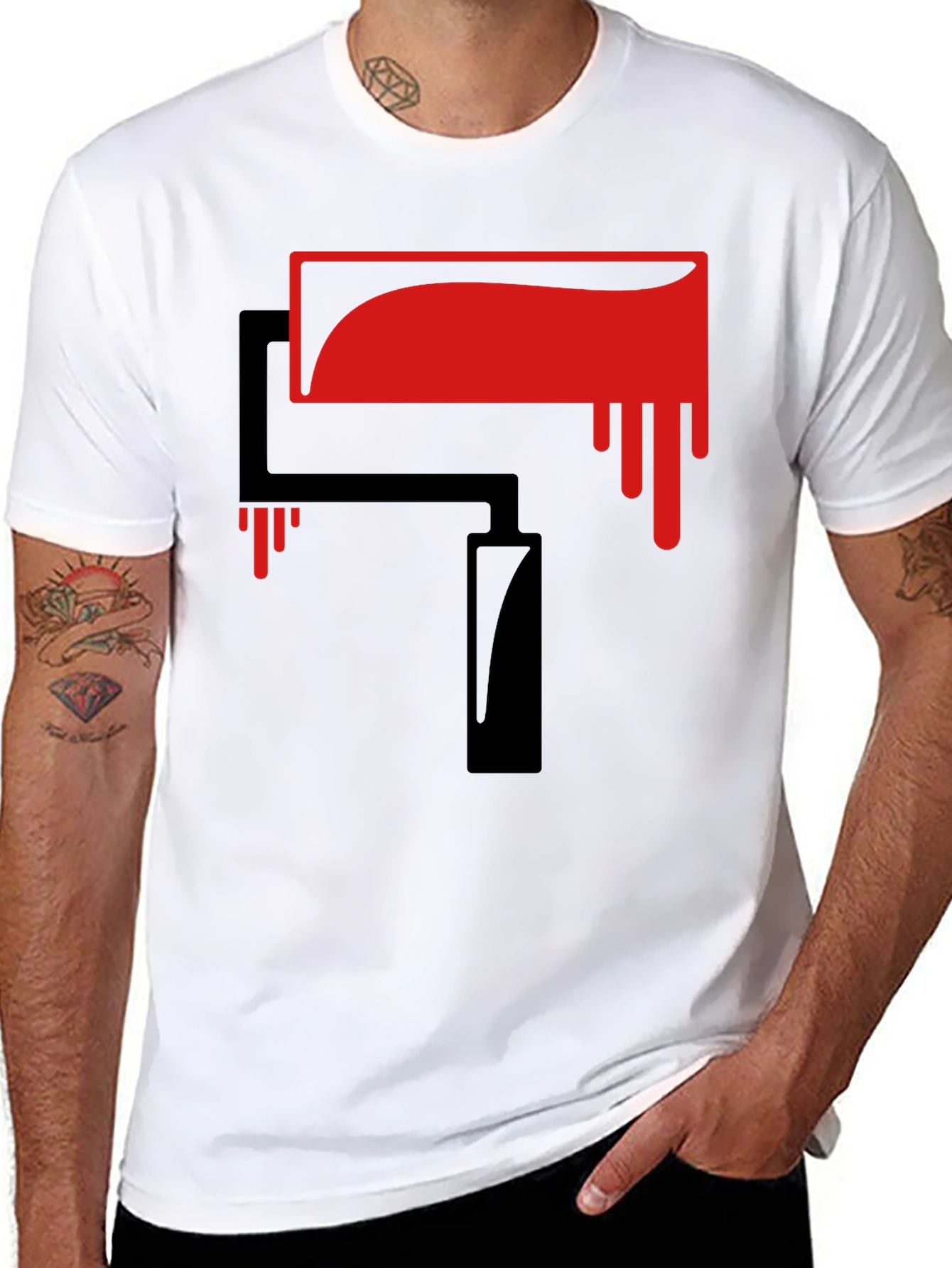 Paint Roller Graphic Tee - Black Cotton